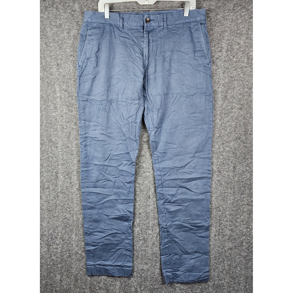 J Crew Chino Pants Mens 34x34 Blue Gray Straight‎ Leg Cotton Twill Casual Work